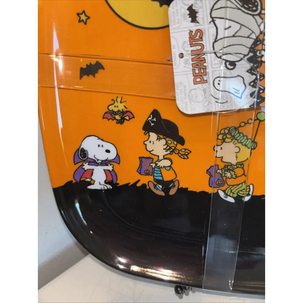 Peanuts Halloween Plate Set Of 4 Snoopy Woodstock Charlie Bats Melamine 10